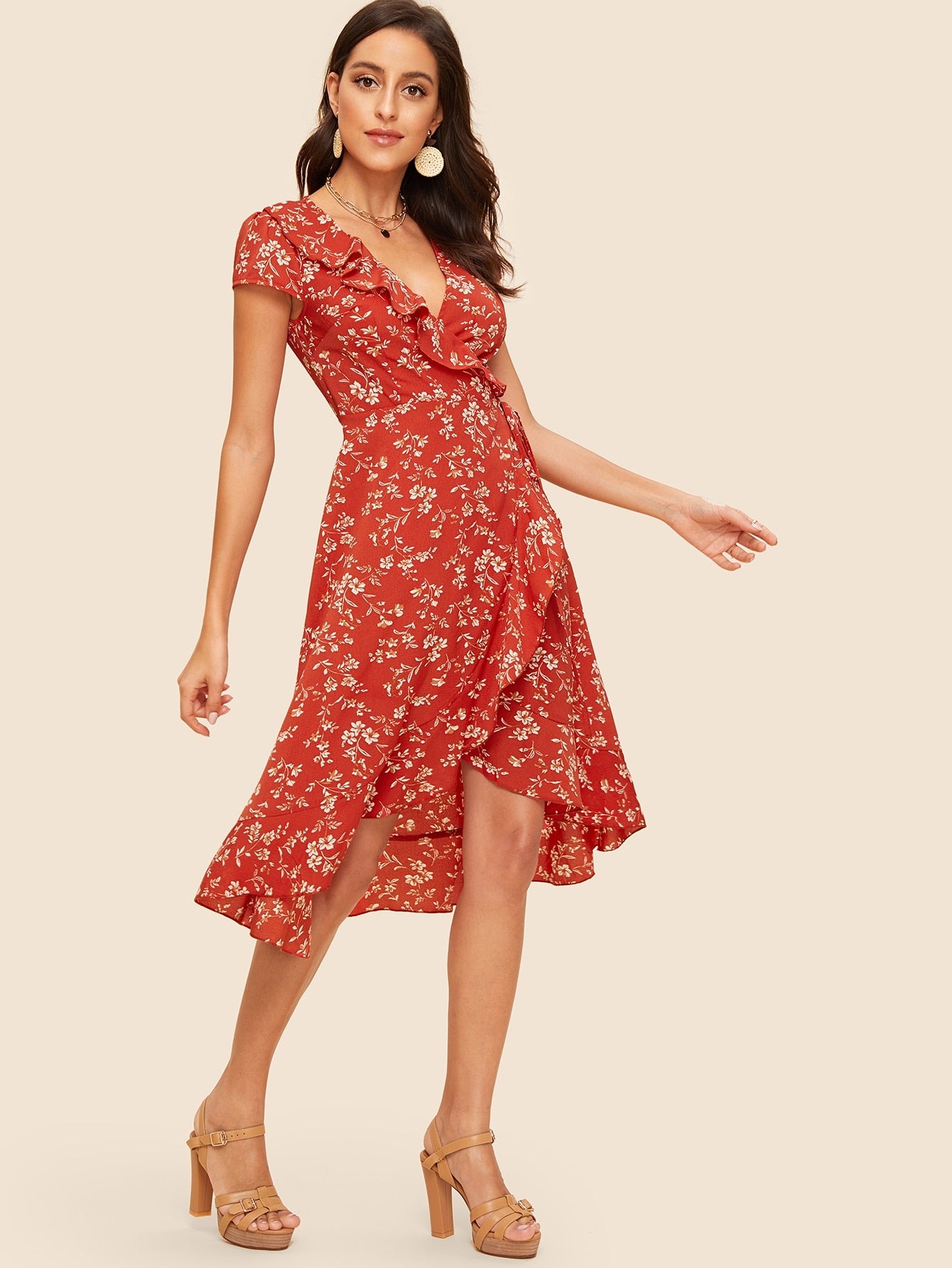 Trim Wrap Botanical Red Summer