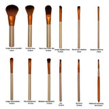 1 Set Naked3 Makeup Brush 12Pcs Set Cosmetic Brushes Blusher Eye shadow Consealer Lips