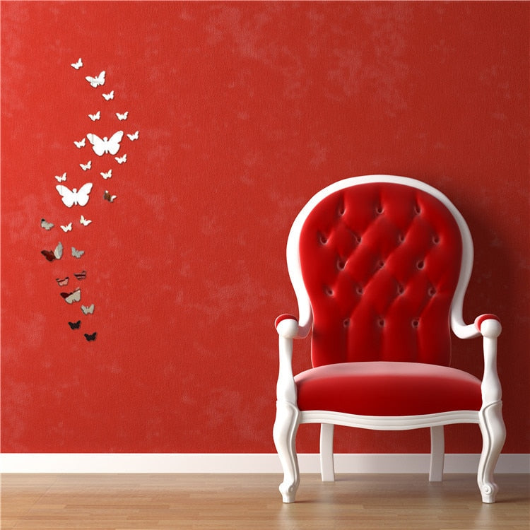 3D Mirrors Butterfly Wall Stickers