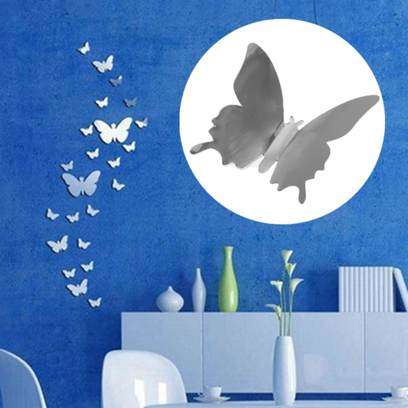 3D Mirrors Butterfly Wall Stickers