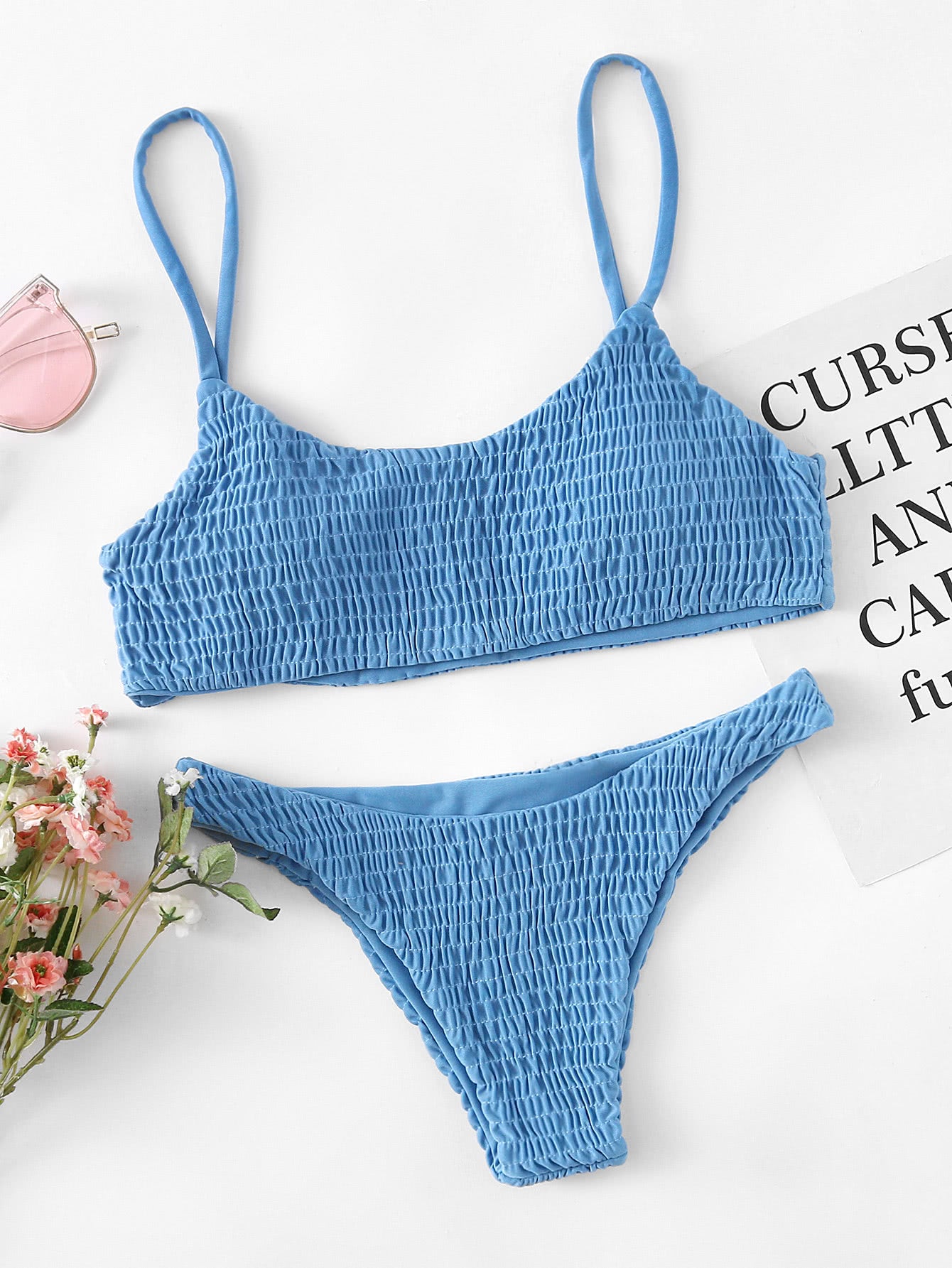 Shirred Bikini Set