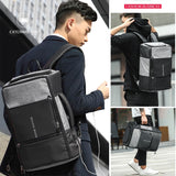PVC Leather Polyester Anti Theft Men's Travel Business Backpack