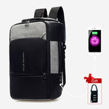 PVC Leather Polyester Anti Theft Men's Travel Business Backpack