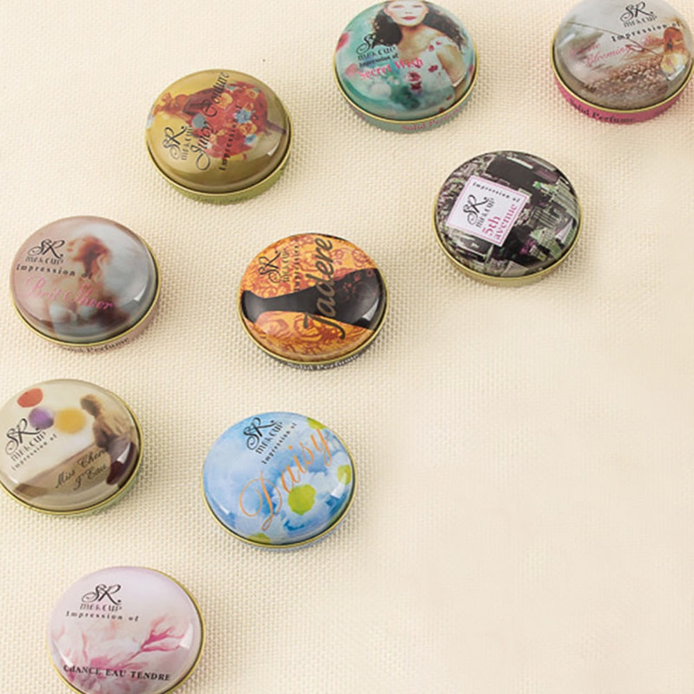 1PC 15g Portable Round Box Long lasting Solid Perfume Balm for  Women Men Body Fragrance Skin Care solid perfume tins