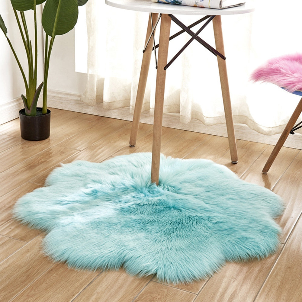 Antiskid Soft Faux Fur Wool Carpet Indoor Sheepskin Rug Modern Carpet Mat