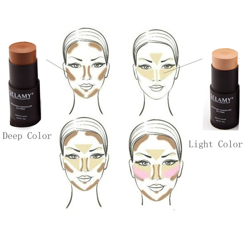 1pcs Foundation Makeup Full Cover Contour Face Concealer Base Primer Moisturizer Hide Blemish Brand Bronzer Concealer Stick