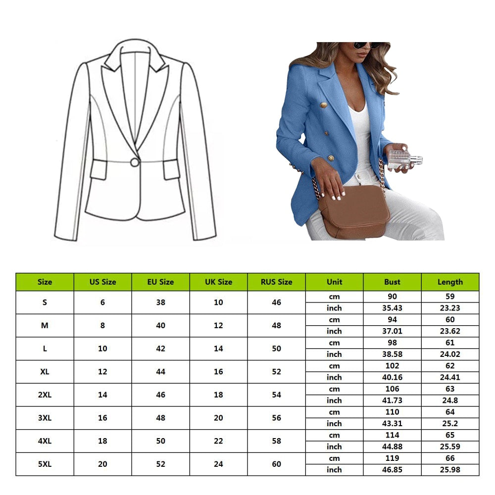 Ladies Slim Vest Casual Business Blazer Coat