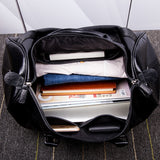 Soft Leather Portable Casual Business Shoulder Duffle Bag For Men