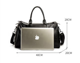 Soft Leather Portable Casual Business Shoulder Duffle Bag For Men