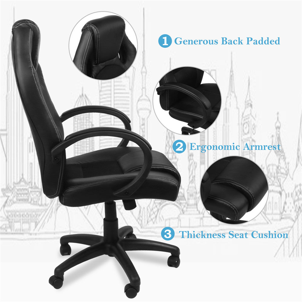 Executive Office Chair For Computer Table Use With Lumbar Support And Headrest Option