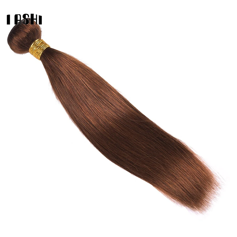 FASHION LADY Pre Colored One Piece Brazilian Straight Hair 100% Human Hair Weave #4 Medium Brown Human Hair Bundles Non Remy