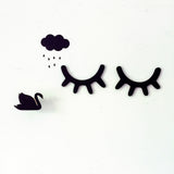 Wood Eyelashes Cartoon Decoration