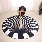 3D Vortex Illusion Rug Swirl Print Optical Illusion Areas Rug Carpet Floor Pad Non slip Doormat Mats