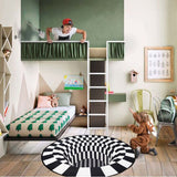 3D Vortex Illusion Rug Swirl Print Optical Illusion Areas Rug Carpet Floor Pad Non slip Doormat Mats