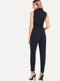 Double Button Pleated Jumpsuit