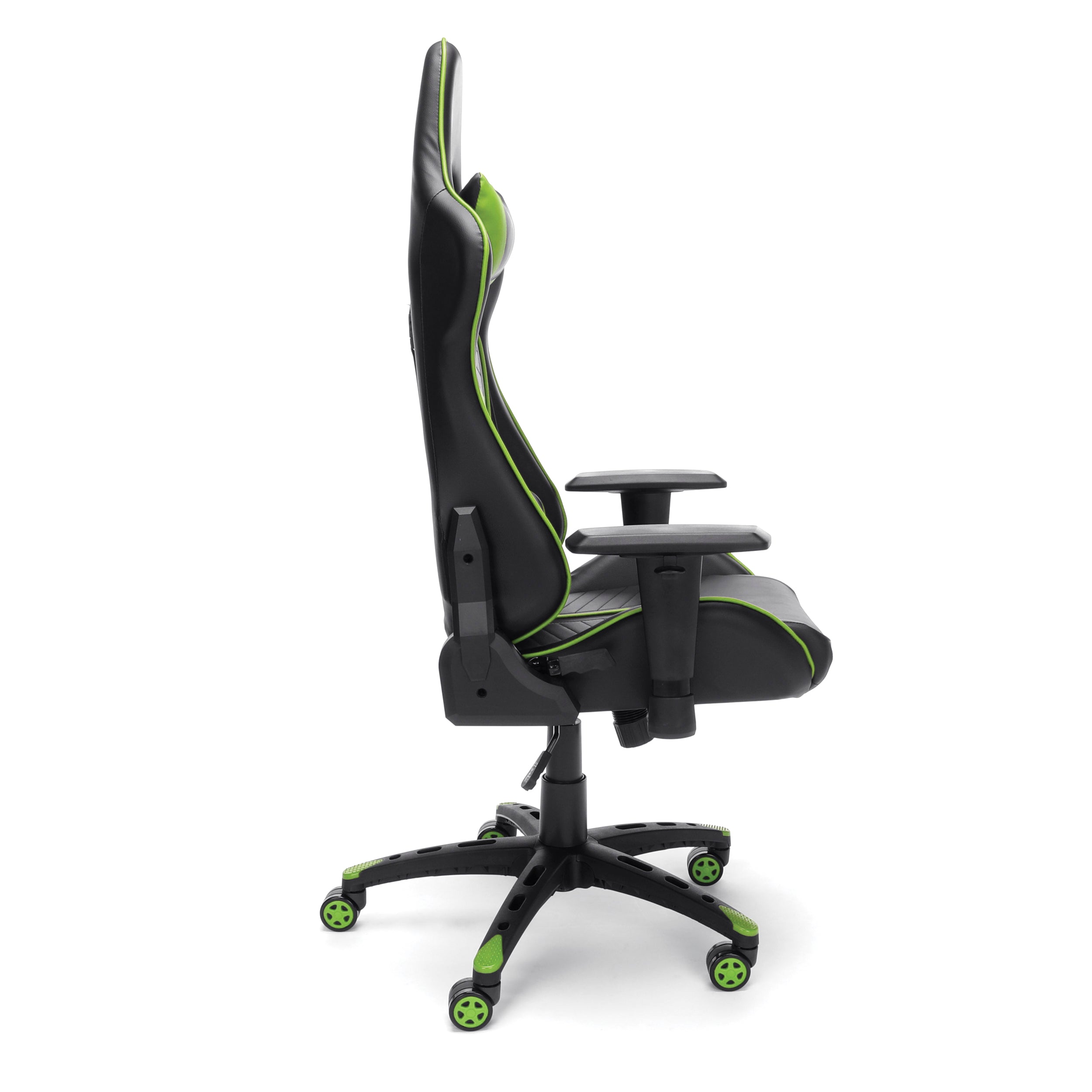 Racing Style Gaming Chair High-Quality Durable 180 Degrees Reclining For Long Hours Computer Table Use Green & Black