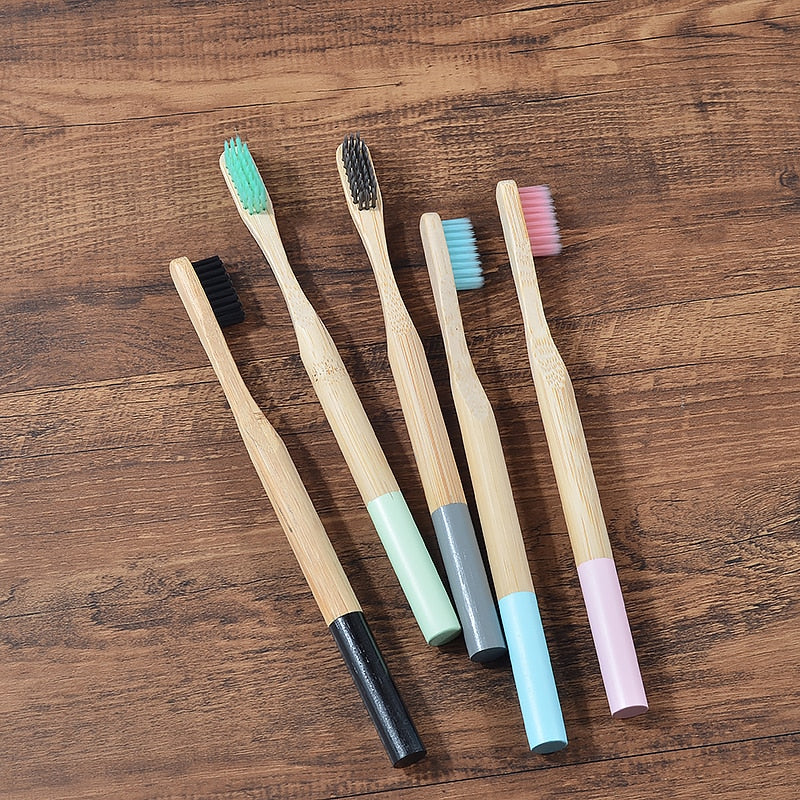 5 pack Adult Bamboo Toothbrushes Soft Bristles eco friendly cepillo dientes bambu Oral Care Toothbrush clareador de dente