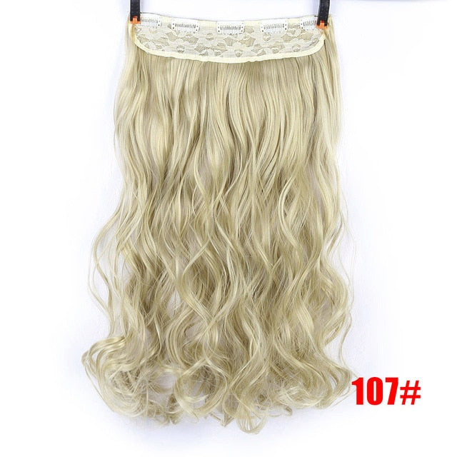 SHANGKE 28''  Long Synthetic Hair Clip In Hair Extension Heat Resistant Hairpiece Natural Wavy Hair Piece
