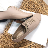 English Style Vintage Oxford Retro Flat  Pure Black