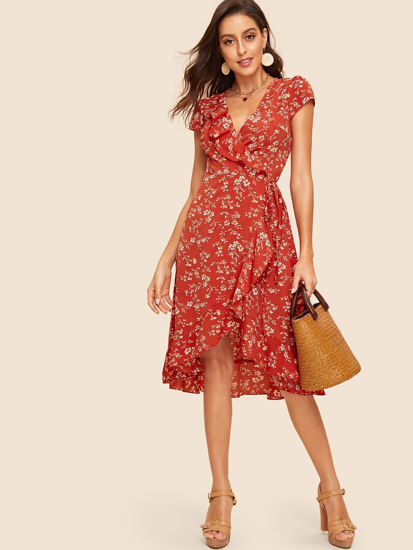 Trim Wrap Botanical Red Summer