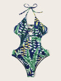 Tropical Plunge Neckline Monokini