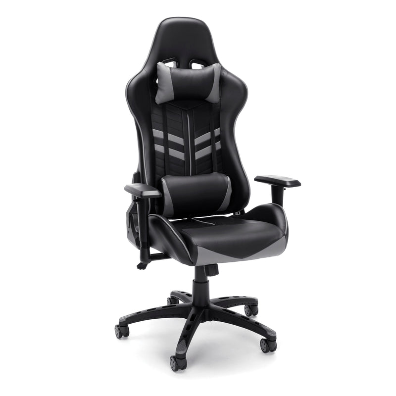 Height Adjustable Reclining Gaming Chair For Home Office Use Black and Gray