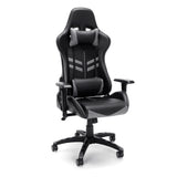 Height Adjustable Reclining Gaming Chair For Home Office Use Black and Gray