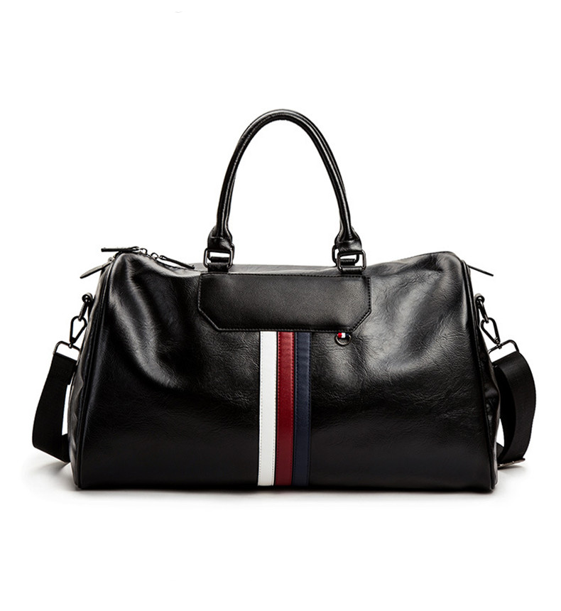 Soft Leather Portable Casual Business Shoulder Duffle Bag For Men