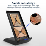 Fast Charging  Wireless Standing Charger For iPhone X, XS,8, and Samsung S6, S7, S8, S9, S10