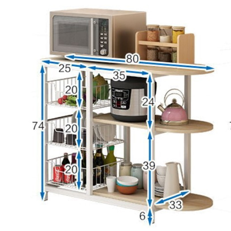 Kitchen Wooden Shelf Storage