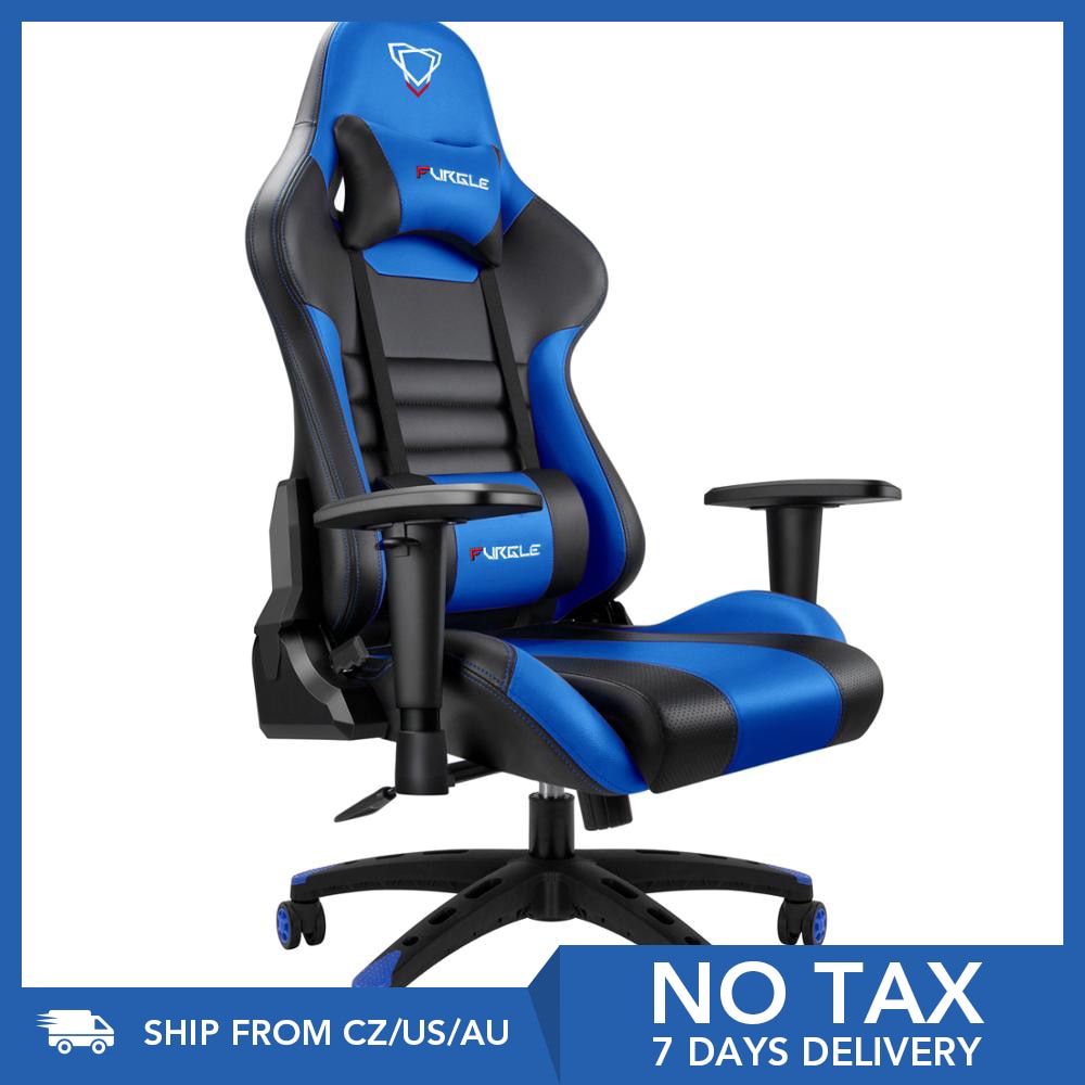 Furgle Body Huging Design Office Seat Gaming Chair White WCG Gaming Chair Engineering Nylon base Computer Chair with PU Leather|Office Chairs