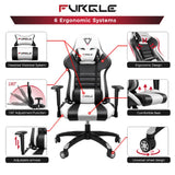 Furgle Body Huging Design Office Seat Gaming Chair White WCG Gaming Chair Engineering Nylon base Computer Chair with PU Leather|Office Chairs