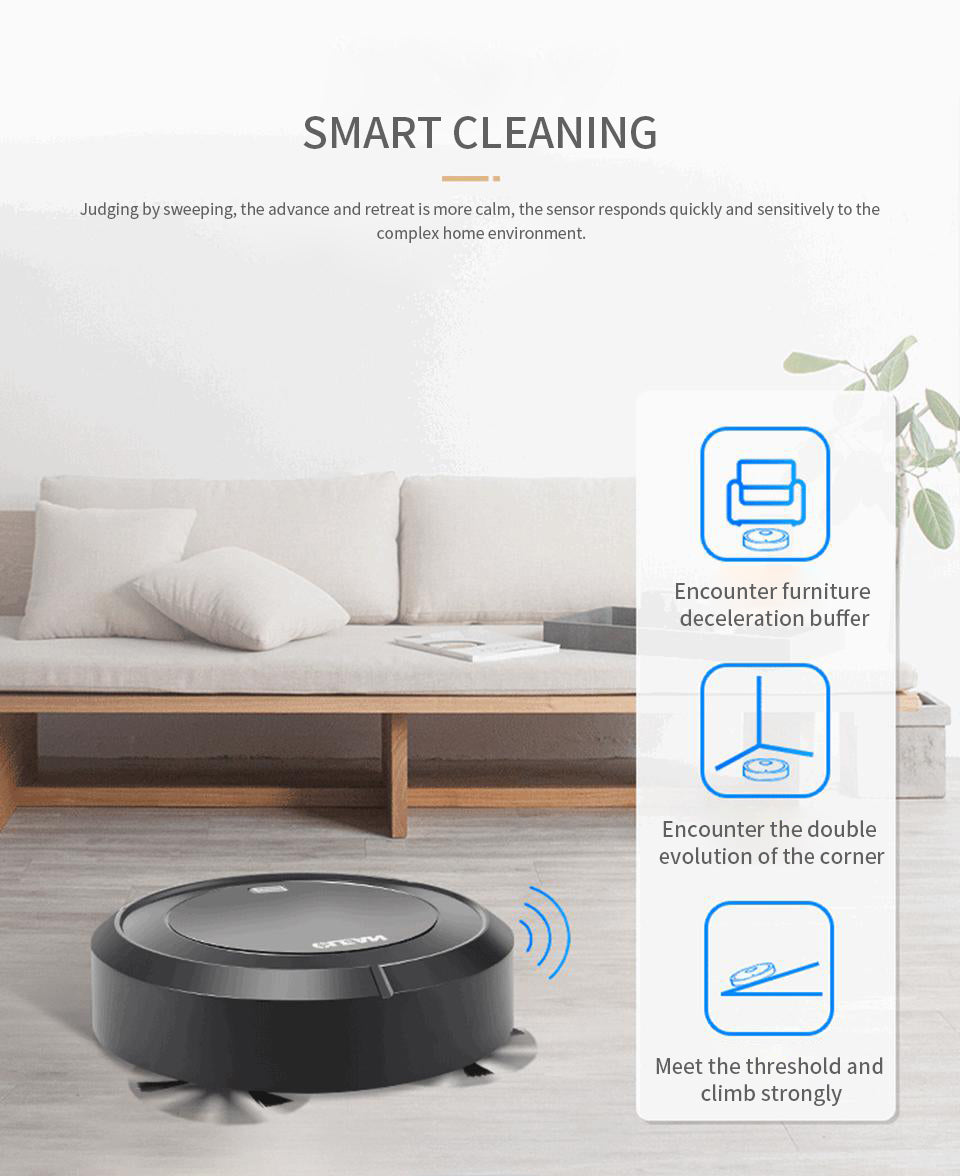 USB Charging Automatic Household Cleaning Cordless Vacuum Cleaner Smart Robot