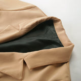 Gorgiouse  Commute Camel Suit Collar With A Dark Buckle Belt Fashion Women's Slim Suit Jacket