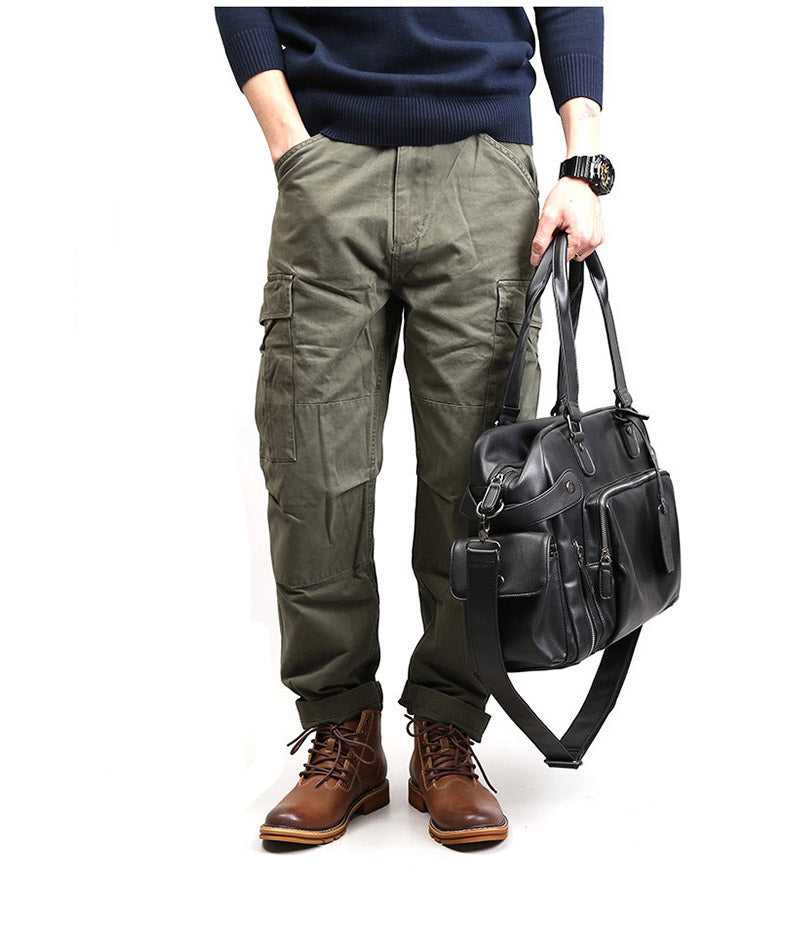 English Style Retro Men's Leather Crossbody Long Handbag  For Travel and Work