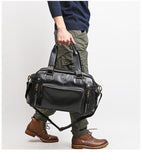 English Style Retro Men's Leather Crossbody Long Handbag  For Travel and Work
