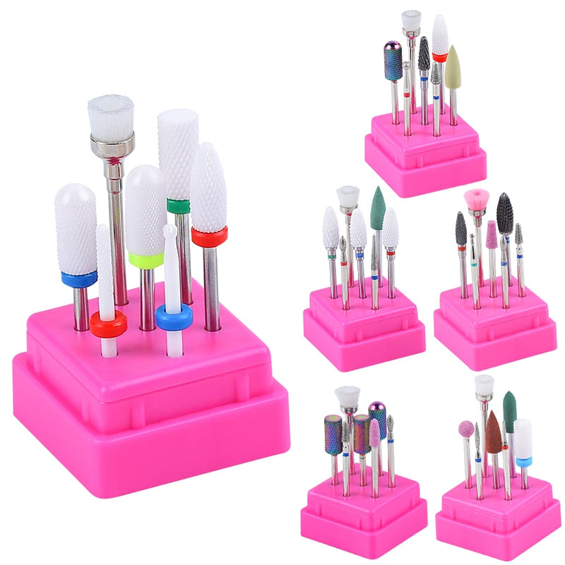 7 Pcs/ Set  Nail polishing head  Ceramic Tungsten Steel Alloy Accessory Brush Polishing Tool