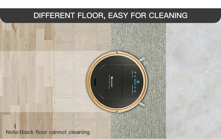 Robotic Vacuum Cleaner with APP & Voice Controlling, Visionary Map, Water Tank and Mopping, 12.99 x 3.54 x 3.54 in, Gold
