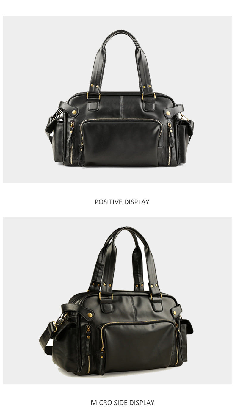 English Style Retro Men's Leather Crossbody Long Handbag  For Travel and Work