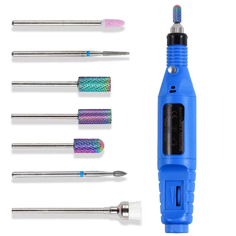 7 Pcs/ Set  Nail polishing head  Ceramic Tungsten Steel Alloy Accessory Brush Polishing Tool