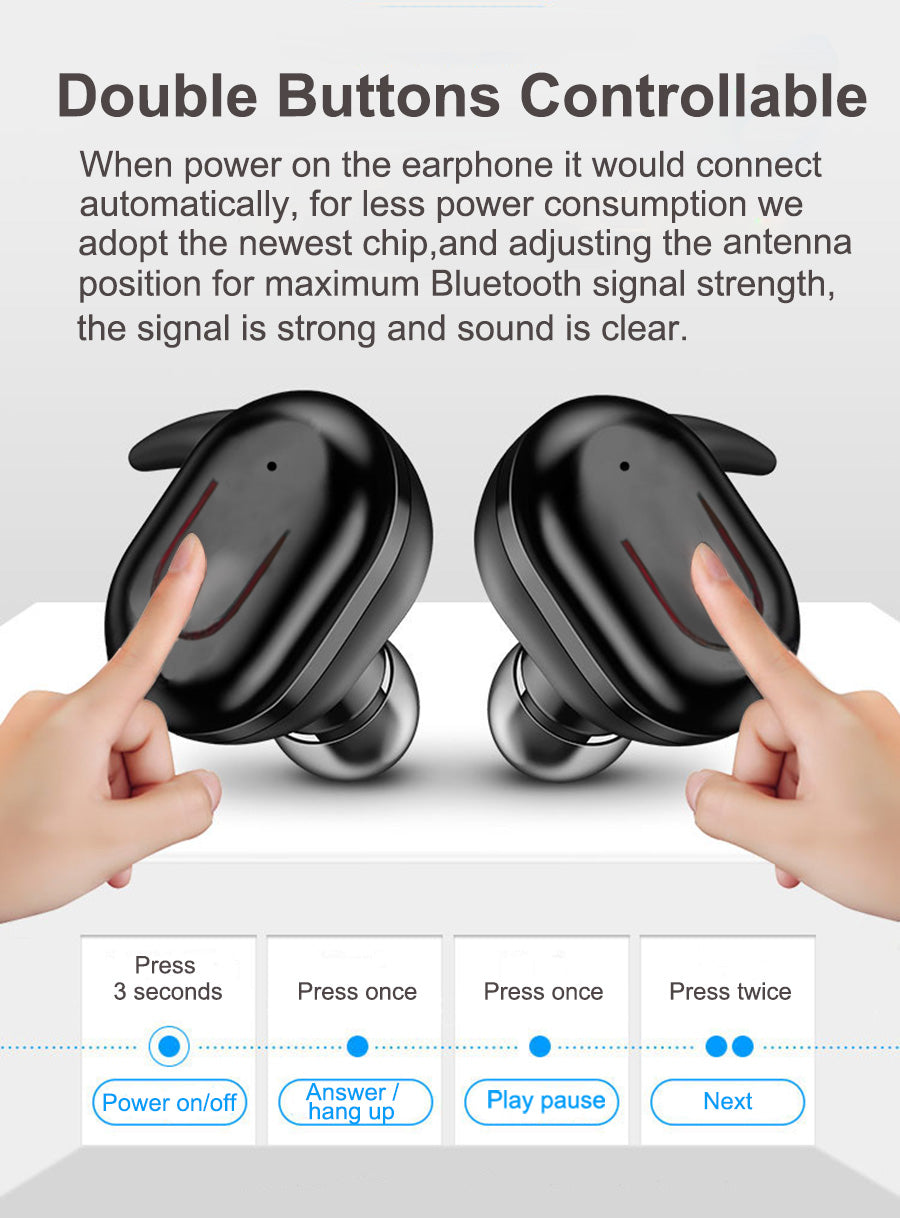 Wireless Bluetooth Earphone Sport Stereo TWS Bluetooth 5.0 Earphone Earbuds Wireless Headphones Bluetooth