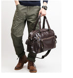 English Style Retro Men's Leather Crossbody Long Handbag  For Travel and Work