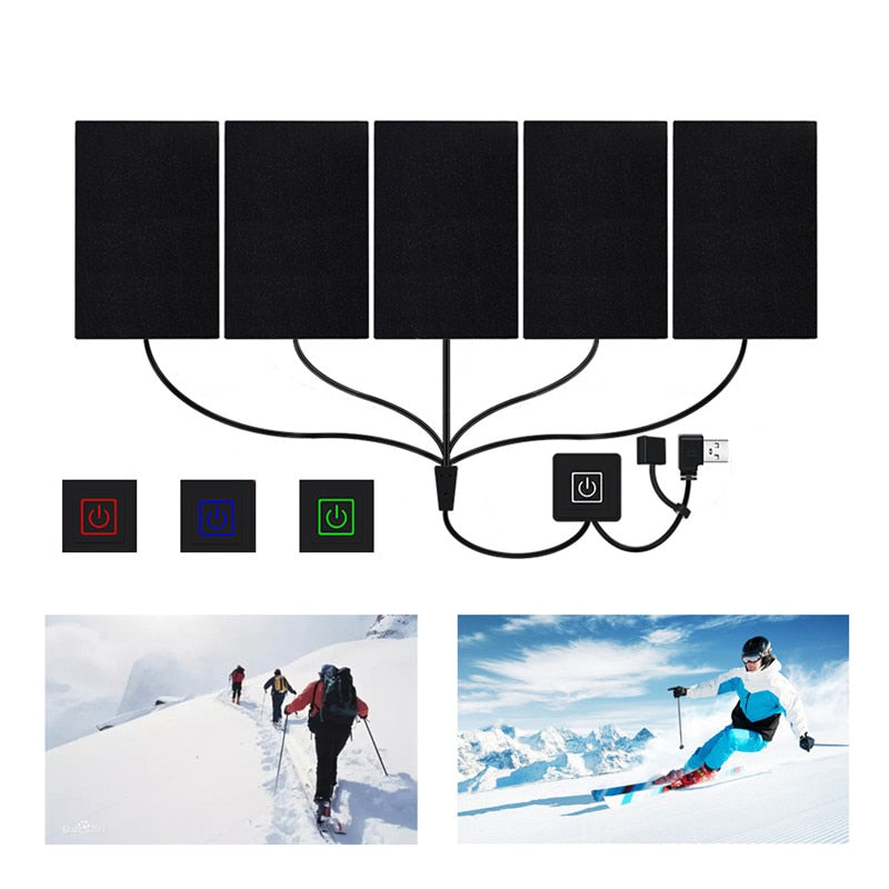 Hot Safe USB Electric Heated Jacket Heating Pad Outdoor Thermal Warm Winter Heating Vest Pads