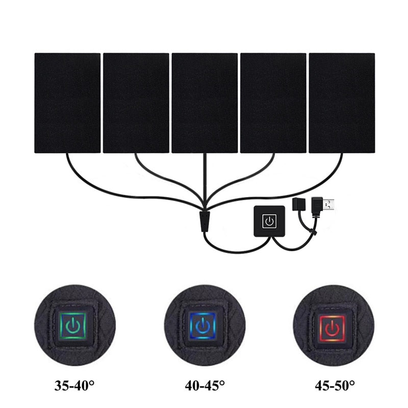 Hot Safe USB Electric Heated Jacket Heating Pad Outdoor Thermal Warm Winter Heating Vest Pads