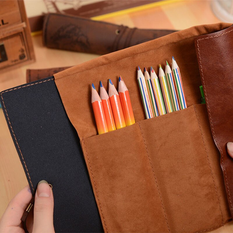 High-Quality Vintage Leather Pencil Cases In Three Different Types