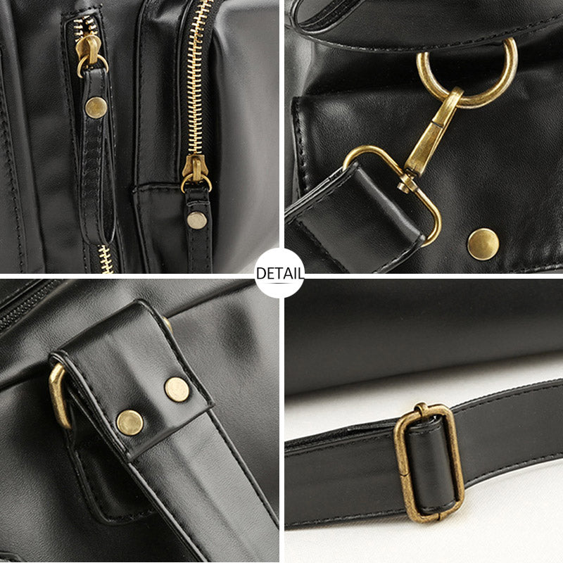 English Style Retro Men's Leather Crossbody Long Handbag  For Travel and Work