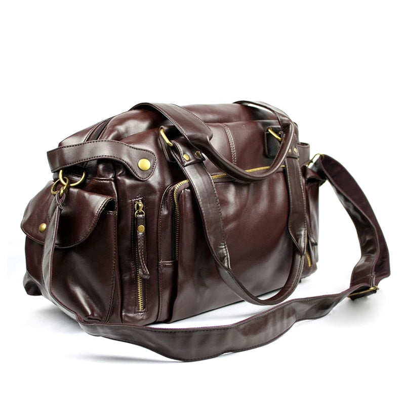 English Style Retro Men's Leather Crossbody Long Handbag  For Travel and Work