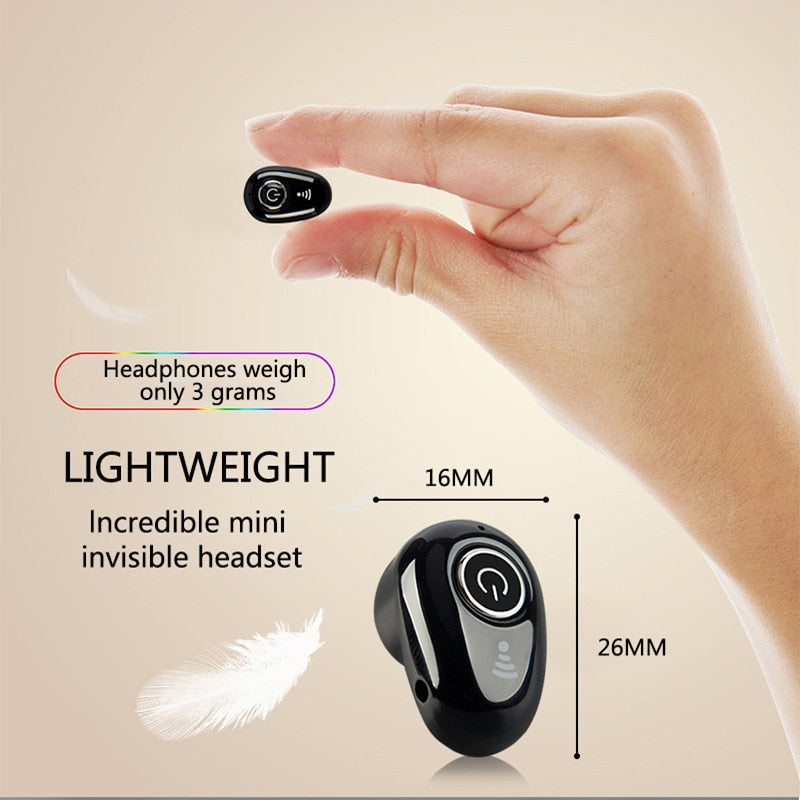 Extra Light Noise Cancelling  Handsfree Stereo Wireless  Earphone For Apple, Samsung  Mobile Device