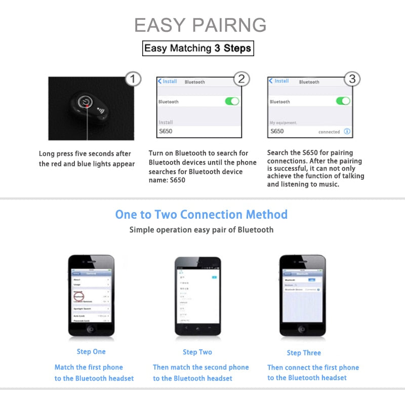 Extra Light Noise Cancelling  Handsfree Stereo Wireless  Earphone For Apple, Samsung  Mobile Device