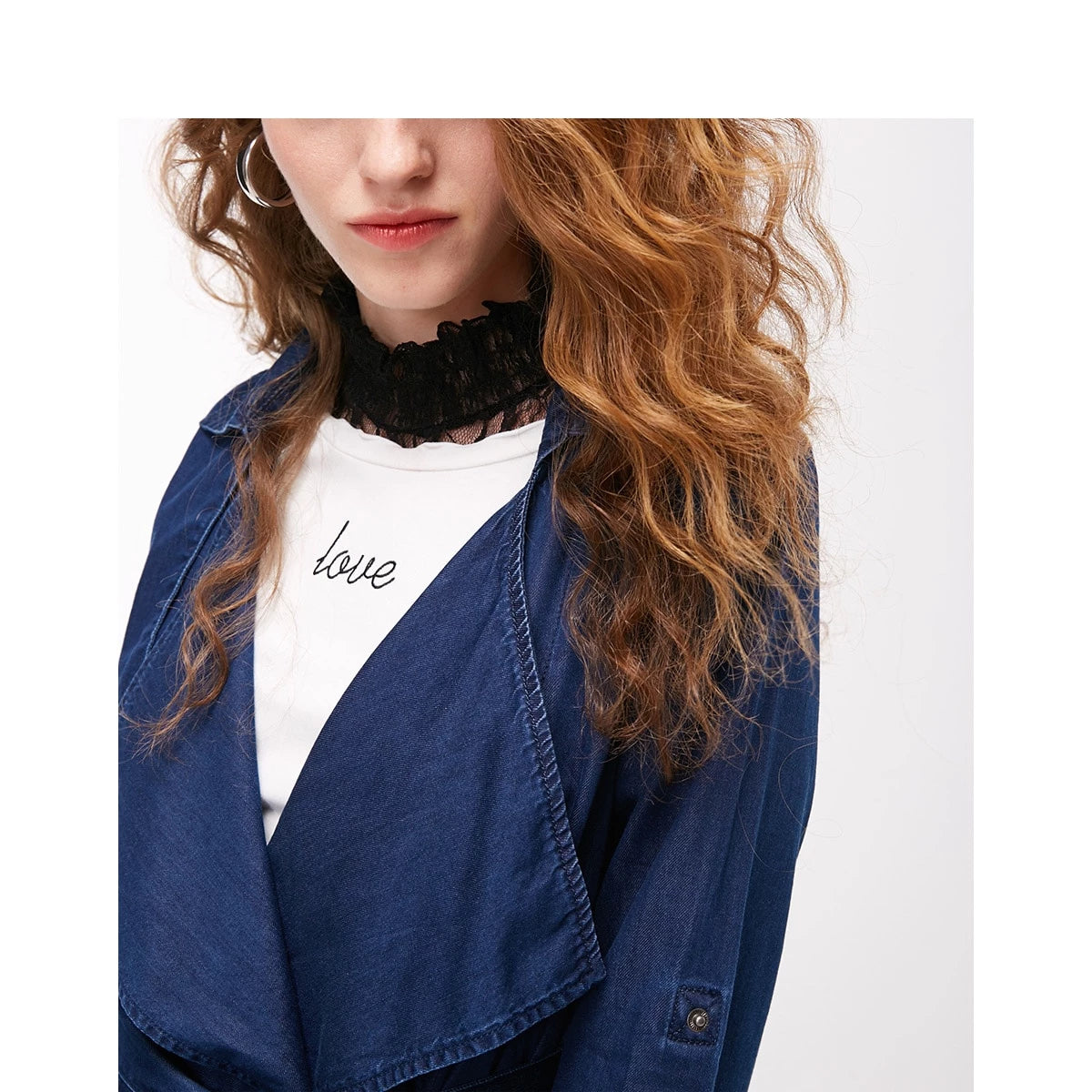 Loose Fit Medium Length Denim Jacket